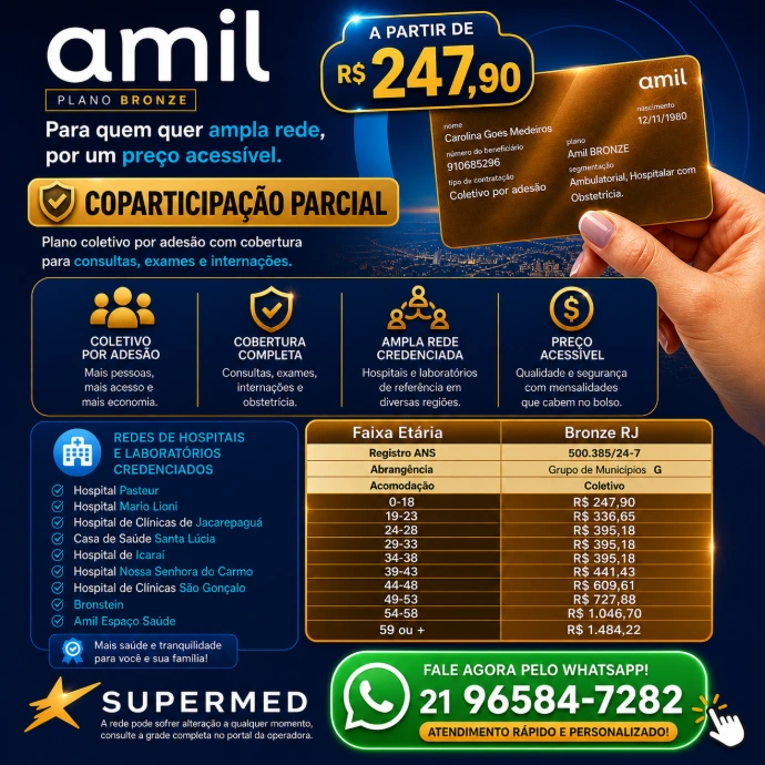 Tabela Amil Coparticipação Parcial
